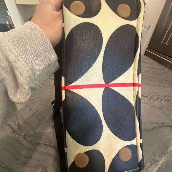 Orla Kiely Lotta Backpack Blue Petals, Red Stripe - Picture 12 of 16